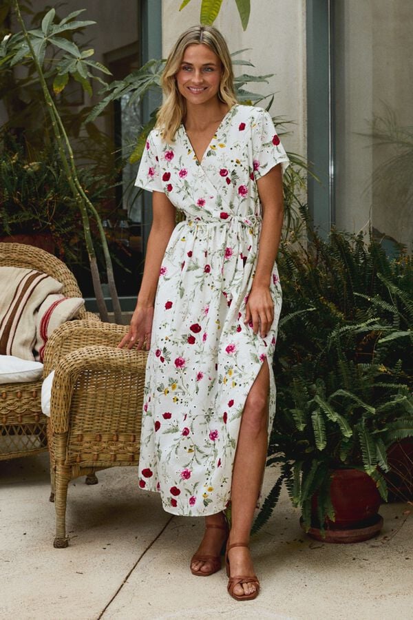 Pol&iacute;n Et Moi Vestido comprido Bruna Impress&atilde;o