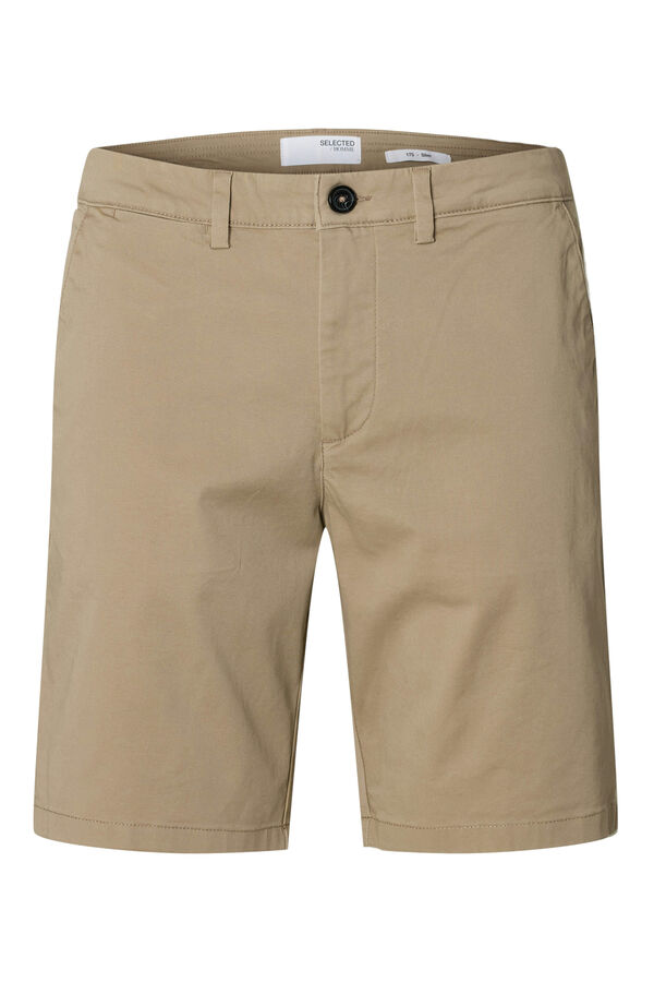 Selected Bermuda estilo calças chino slim fit Cinzento