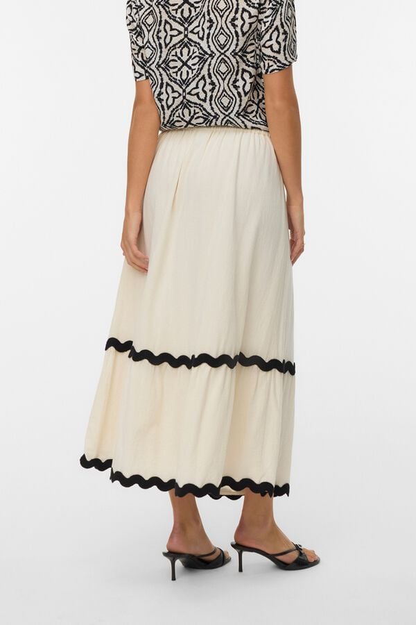 Vero Moda Saia comprida com detalhes bordados Tostado