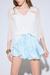 Slowlove Mini falda pantalón Estampado azul
