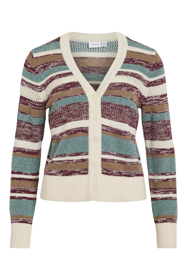 Vila Casaco de malha multicolor Cinzento