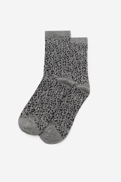 Cortefiel Leopard print socks Dark gray