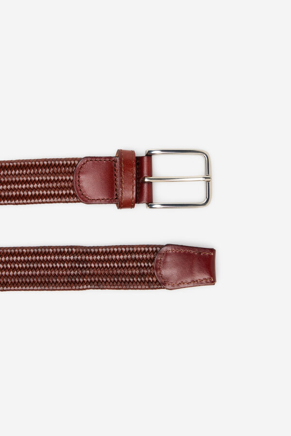 Cortefiel Elastic braided belt Brown