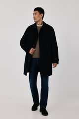 Cortefiel Shirt collar coat Navy