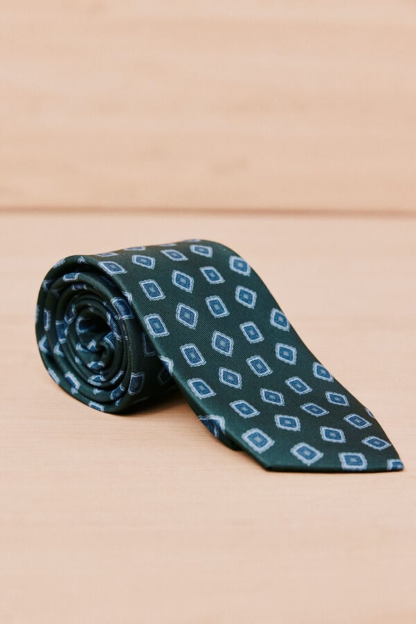 OOTO Patterned tie Dark green