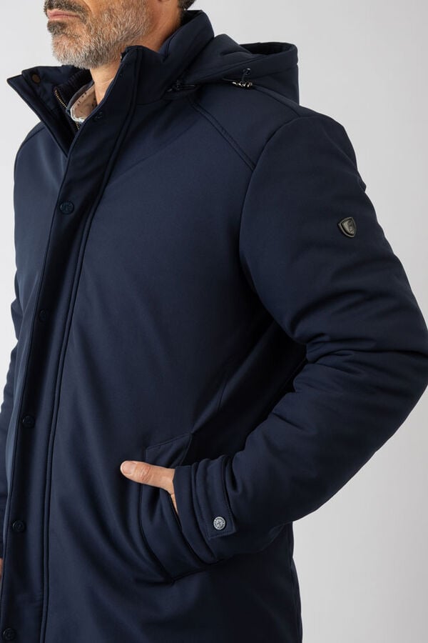 Privata Casaco longa com capuz Azul