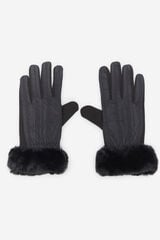 Cortefiel Hairy nylon glove Black