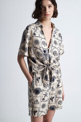 Object Camisa estampada com nó Cinzento