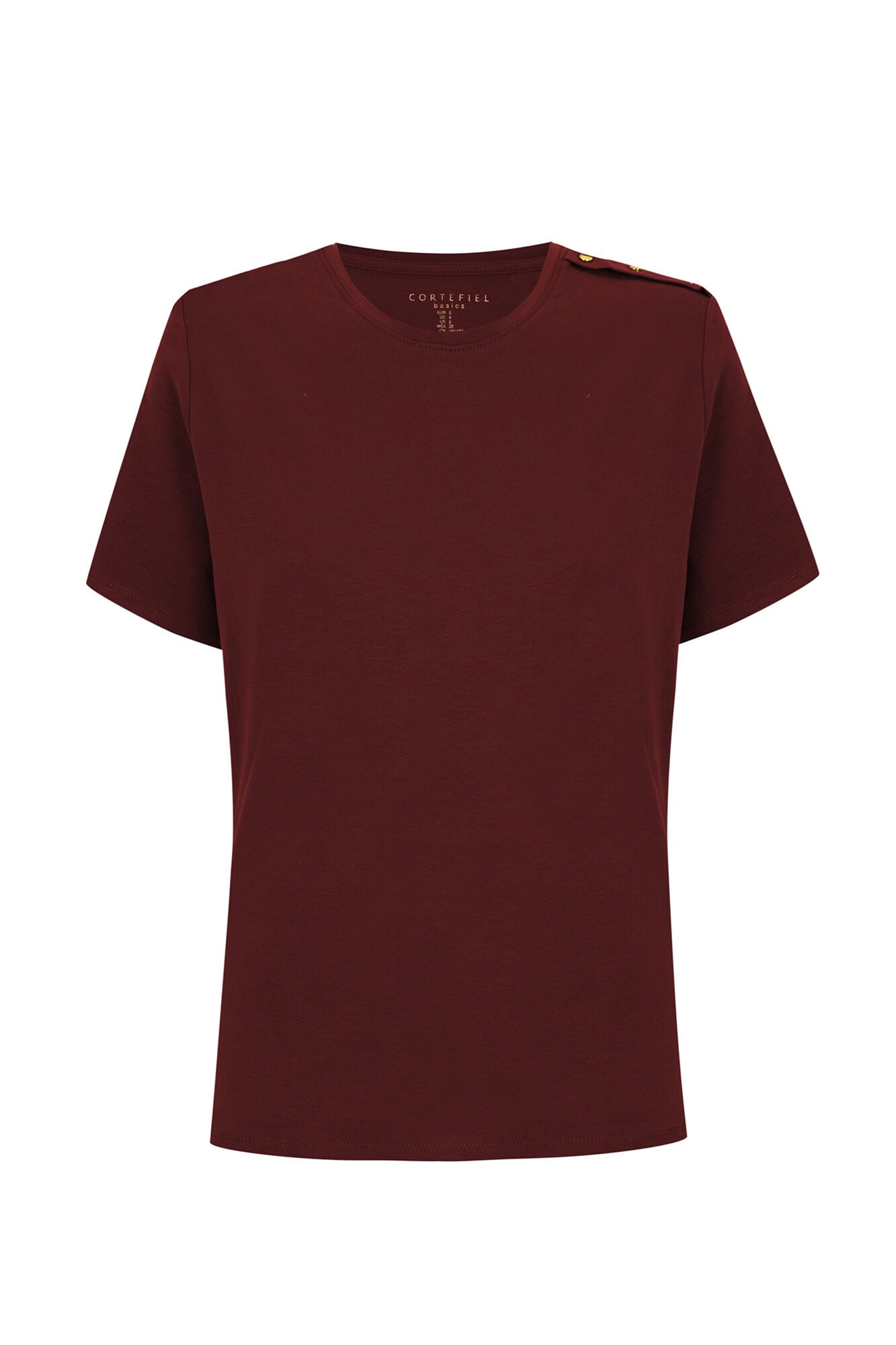 Cortefiel Gold button basic T-shirt