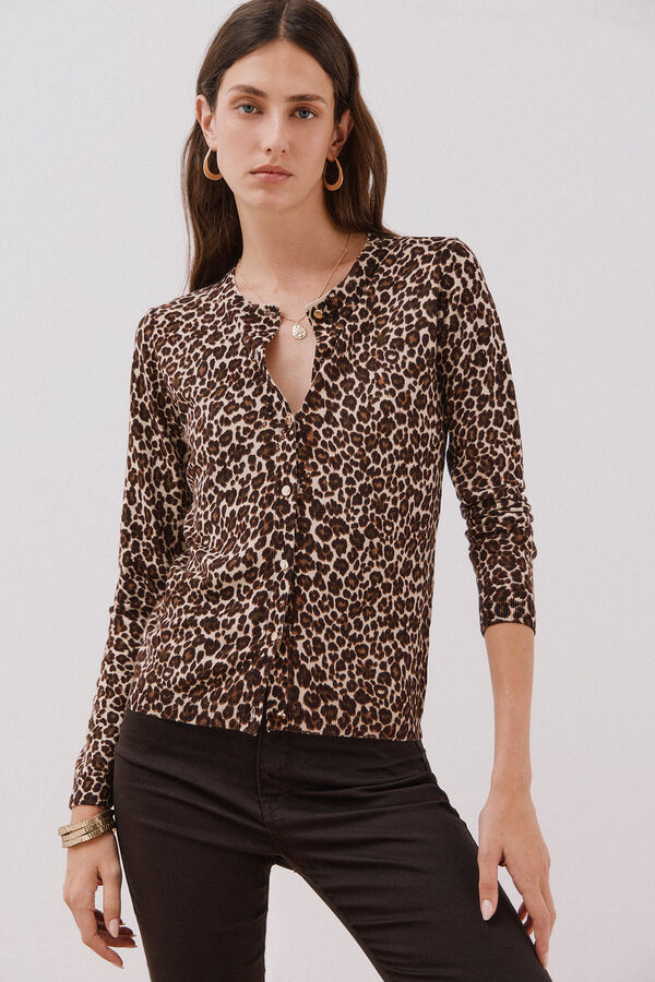 Cortefiel Short-sleeved jumper Camel