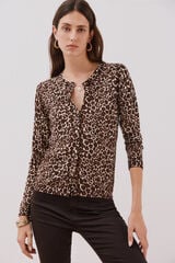 Cortefiel Short-sleeved jumper Camel