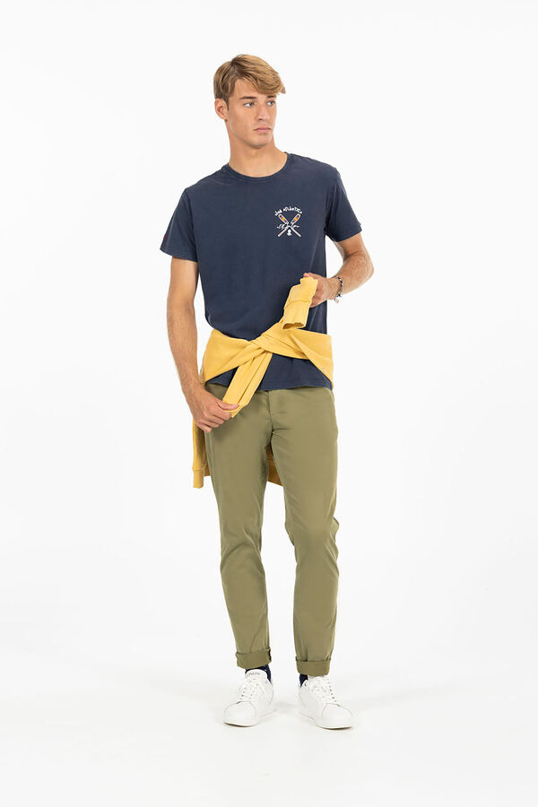 elPulpo Camiseta étnica com estampado de remo  Azul