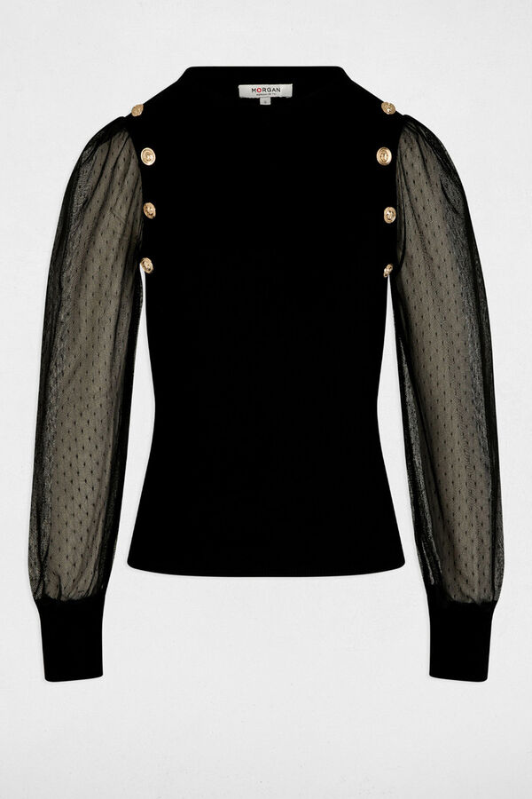 Morgan Camisola de gola Preto