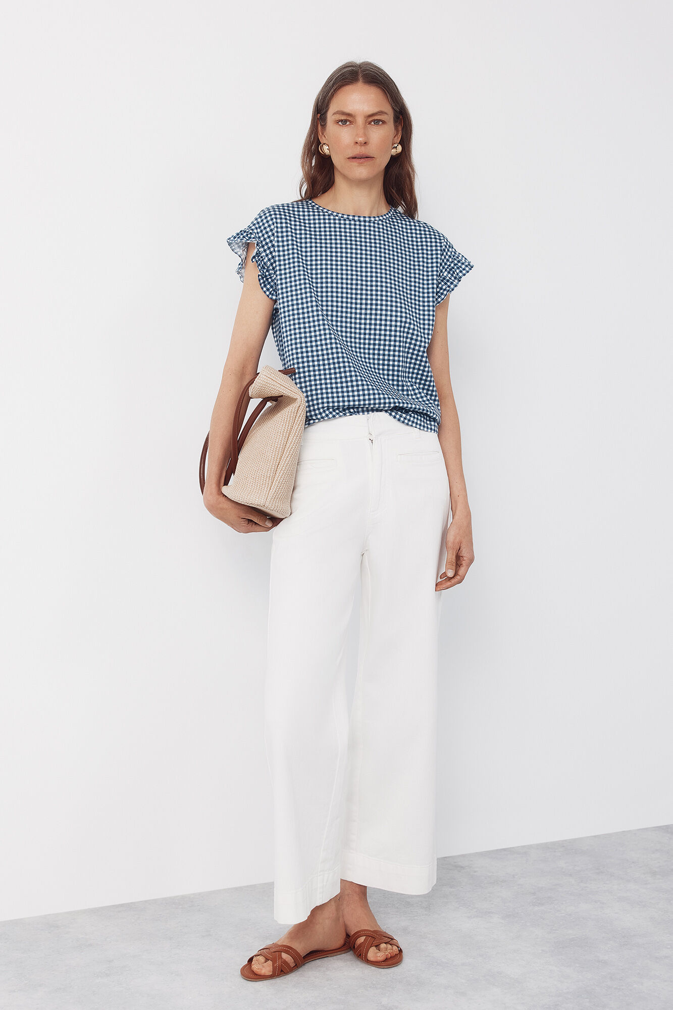 Cortefiel Essential ruffle t-shirt