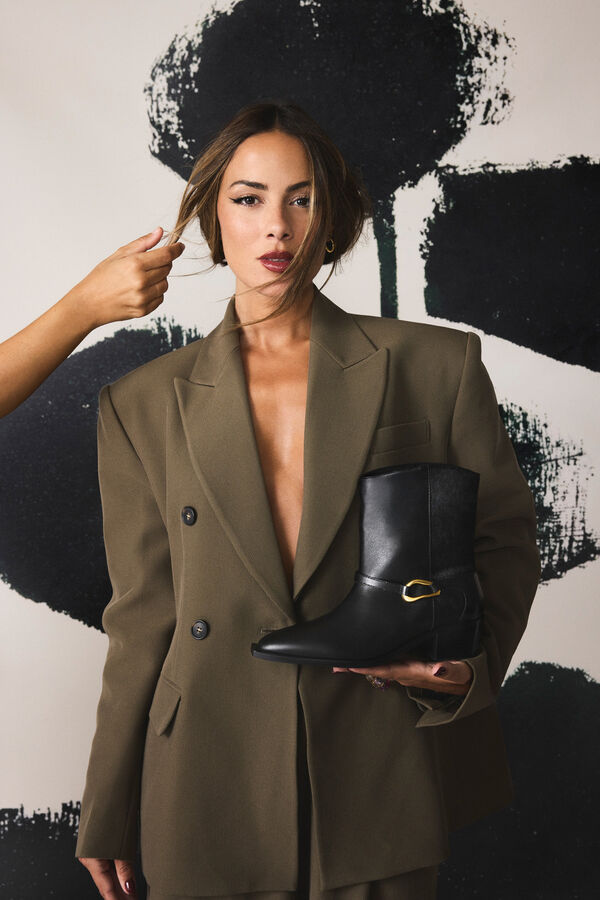 Gioseppo Botins de couro Melyssa Pinto Preto