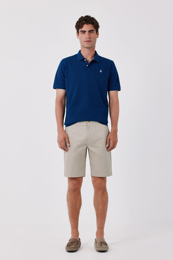 Cortefiel Piqu&eacute; basic polo shirt Blue
