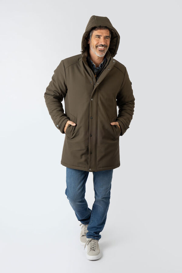 Privata Casaco longa com capuz Verde