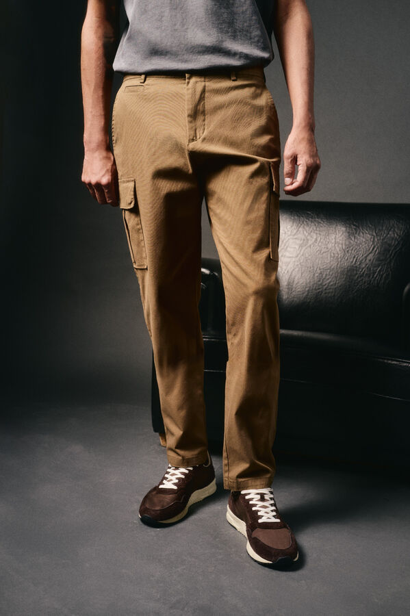 OOTO Slim fit cargo trousers Nude
