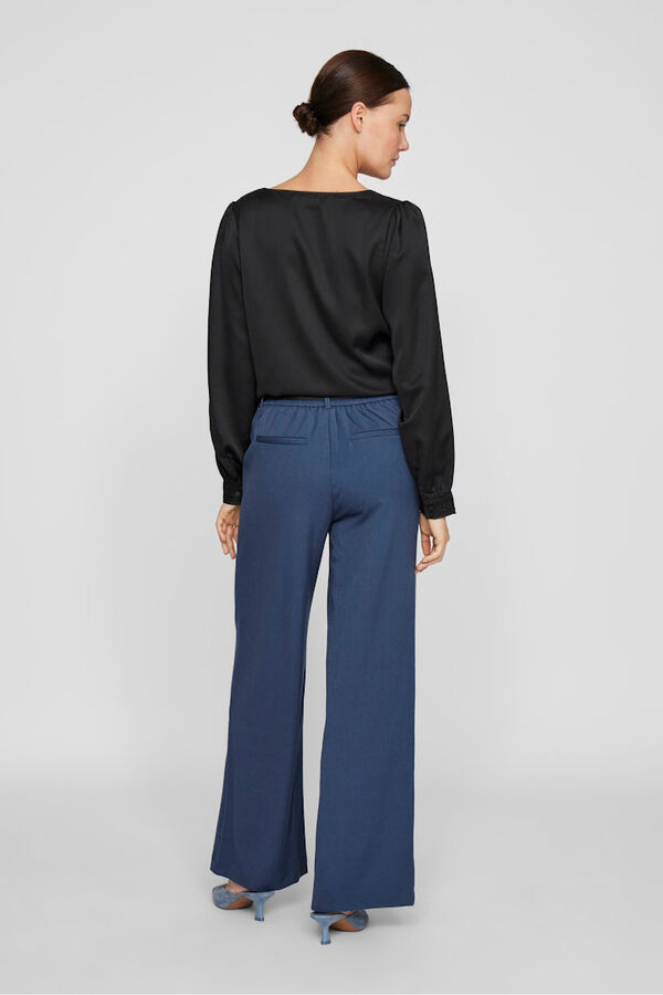 Vila Wide tailored trousers Blue