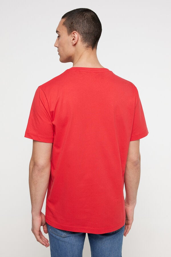 Cortefiel Camiseta manga corta Rojo granate