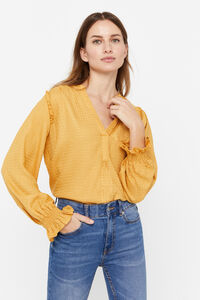 Cortefiel Blouse in jacquard fabric Yellow