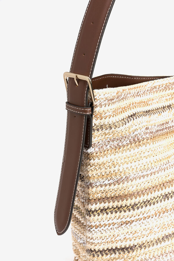Vilanova Mala de ombro efeito palha Castanho
