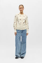 Object Casaco de malha bordado Tostado