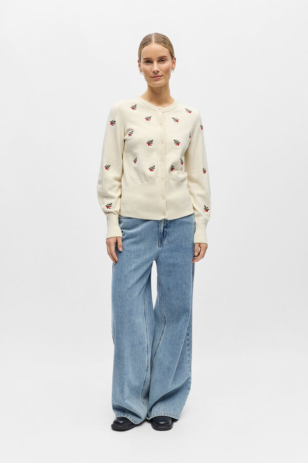 Object Casaco de malha bordado Tostado