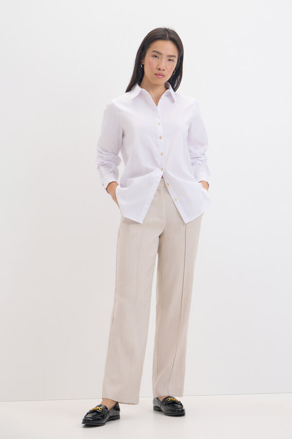 Cortefiel Basic poplin shirt White