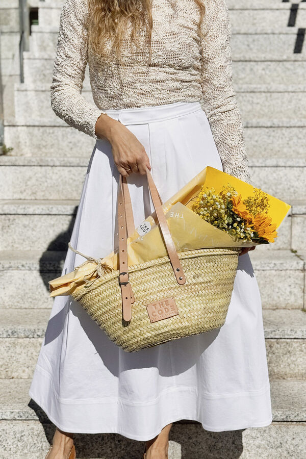 The Code Bolso capazo piel Formentera Beige