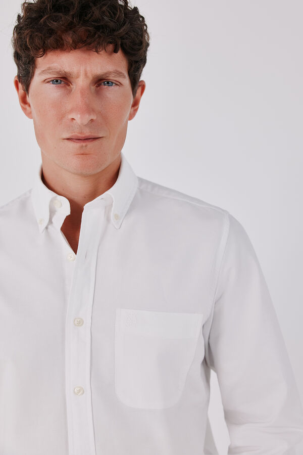 Cortefiel Plain Oxford shirt White