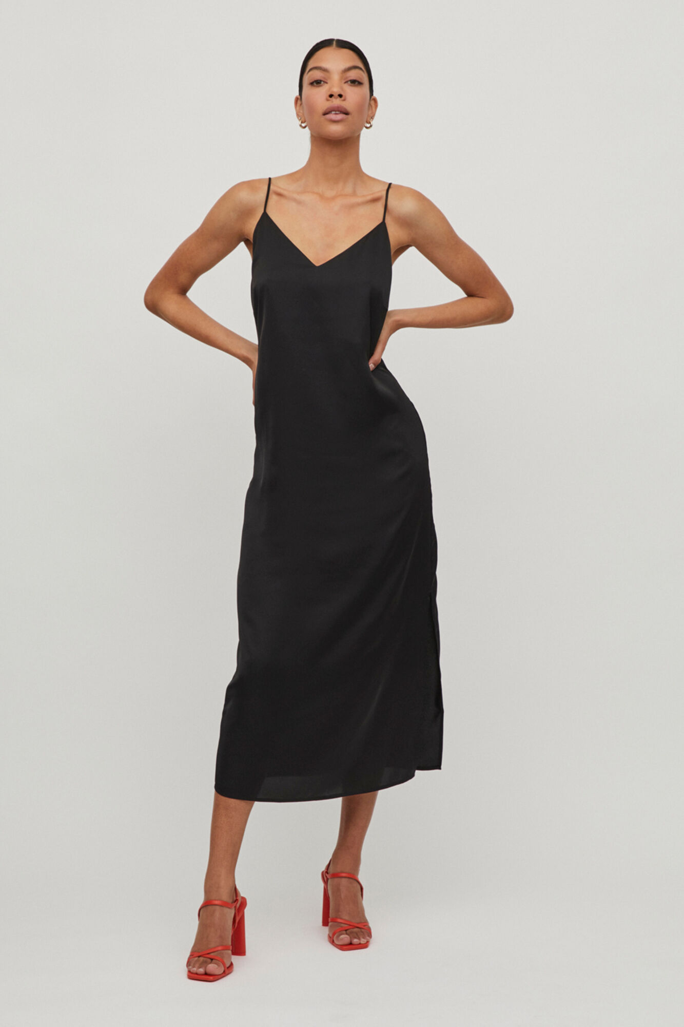 Vestido store satinado largo