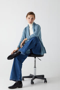 Cortefiel Eco-friendly jersey-knit cardigan Blue jeans