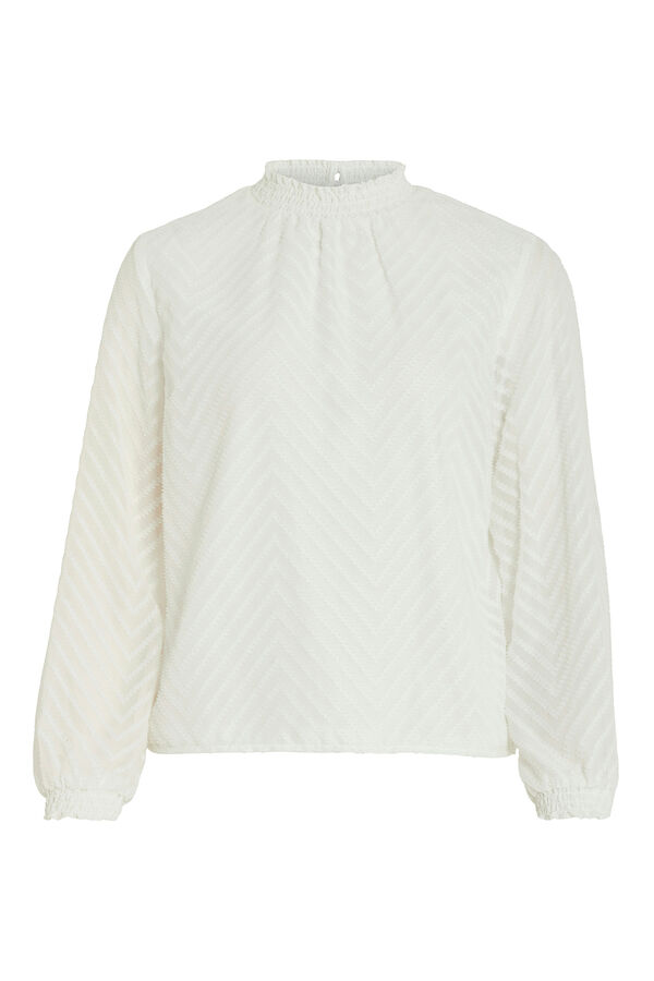Vila Blusa de manga comprida com gola alta Branco
