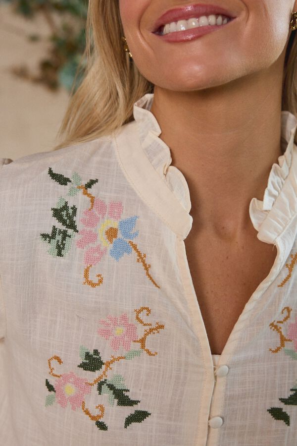 Pol&iacute;n Et Moi Camisa bordados Julieta Ecru