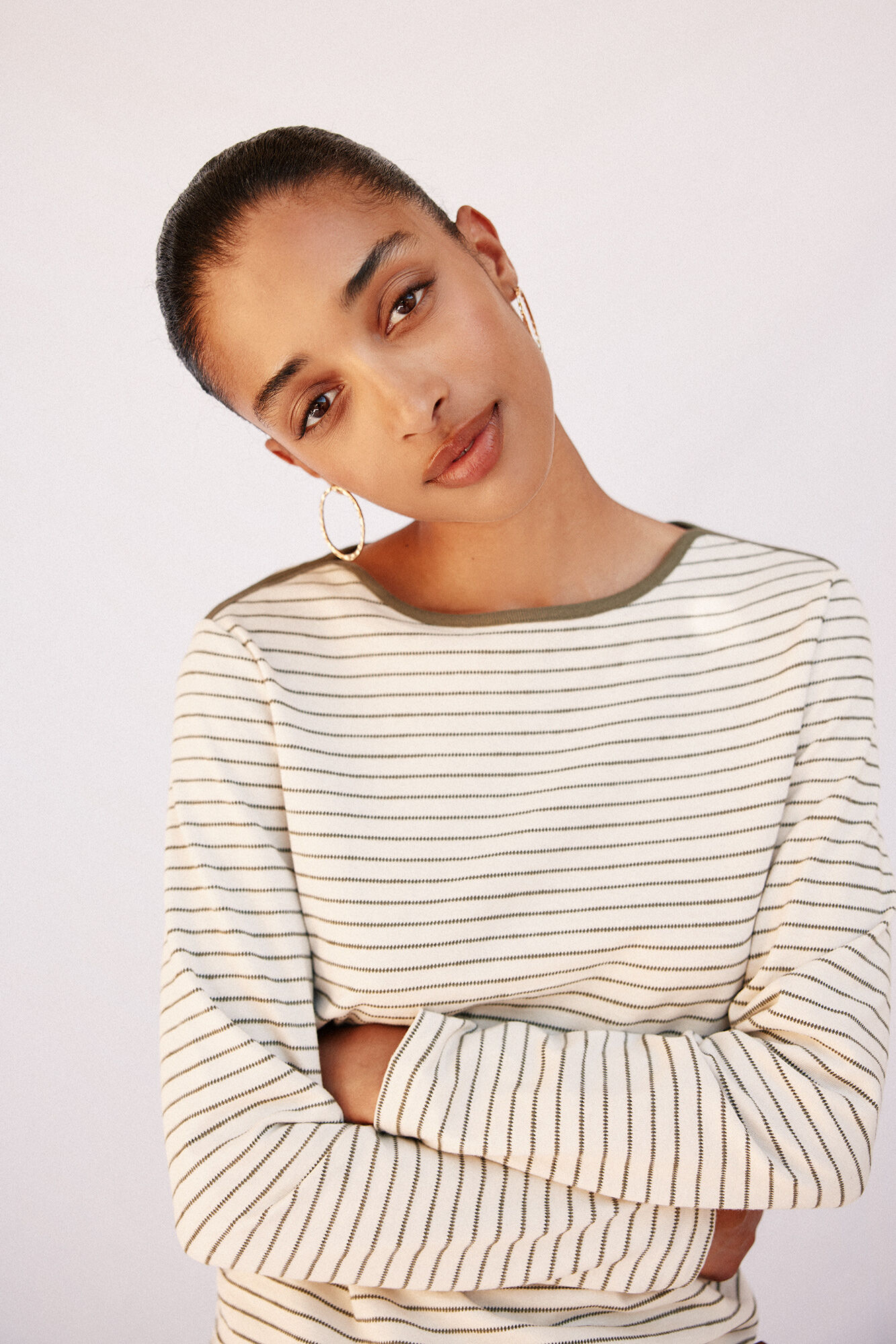 Cortefiel striped boat neck t-shirt