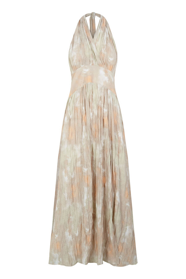 Slowlove Vestido largo asimétrico Estampado blanco