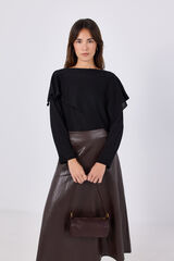 Cortefiel Metallic cape jumper Black