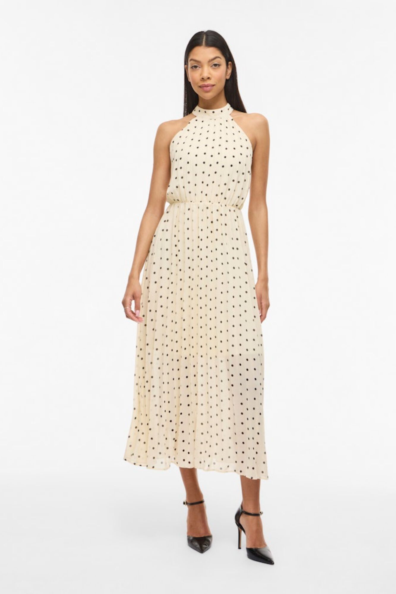 Vila Vestido midi com bolinhas