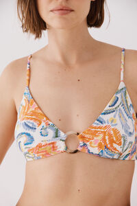 Cortefiel Printed ring bikini top