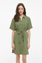 Vila Vestido camiseiro curto Verde