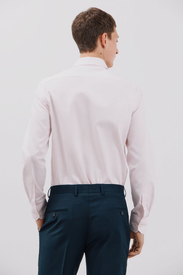 Cortefiel Plain easy-iron dress shirt Pink