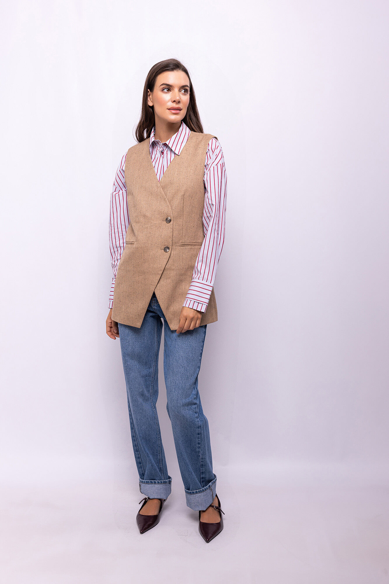 Object Colete trespassado de tweed