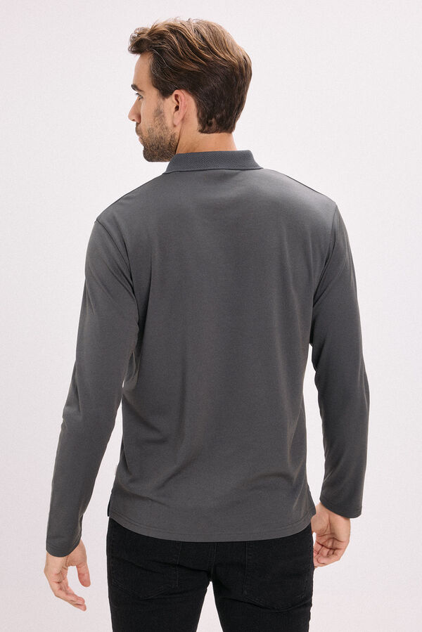 Jack & Jones Camisa polo clássica de manga comprida Cinzento