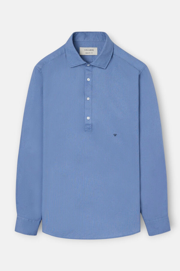 Silbon T-shirt desportiva em linho Azul