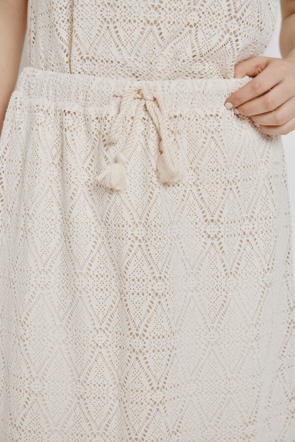 Vero Moda Falda midi con calados Beige