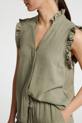 Selected Femme Blusa detalhe folho Cinzento