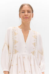 Cortefiel Embroidered yoke blouse White