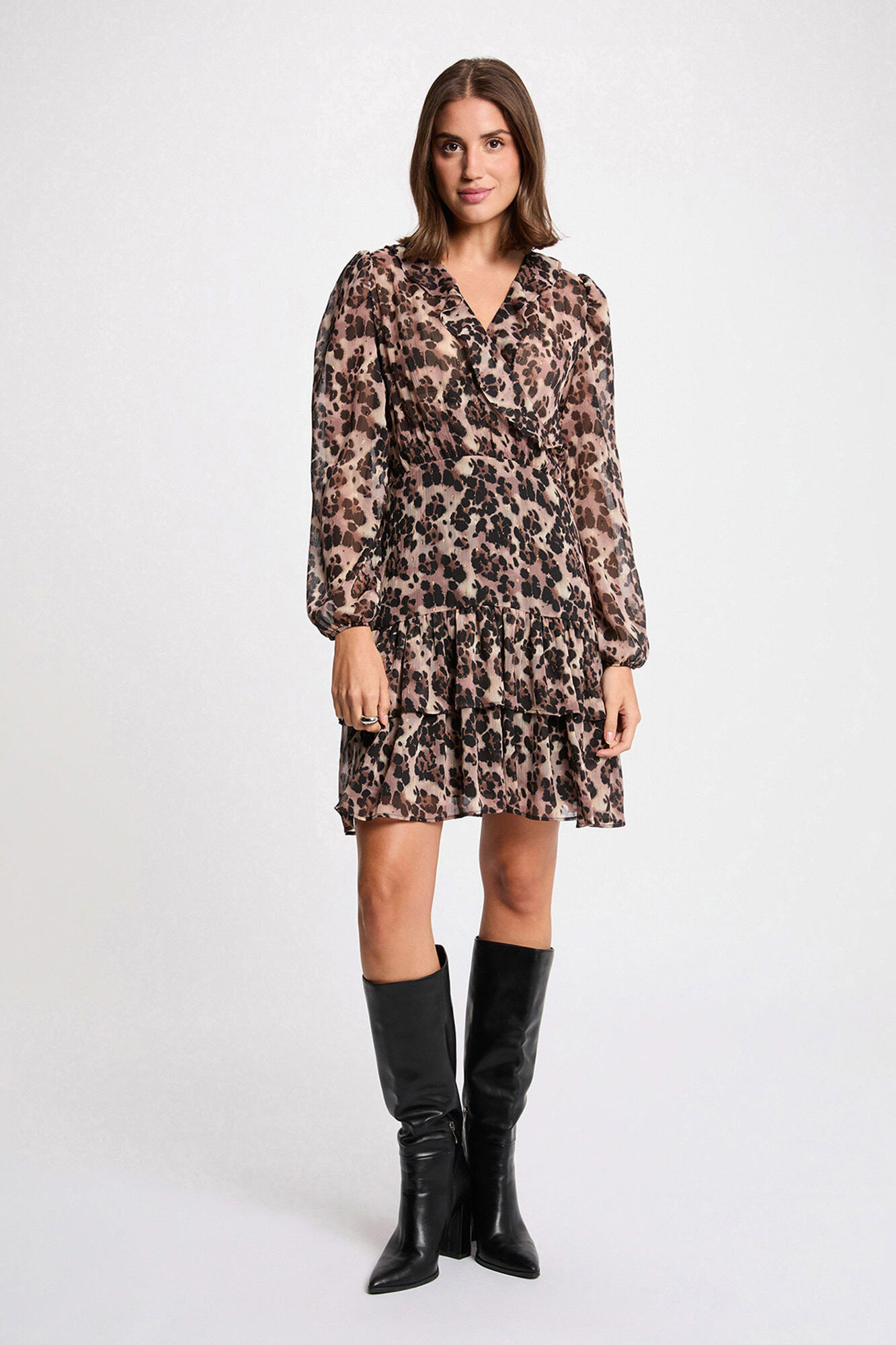 Morgan Vestido curto com gola em V