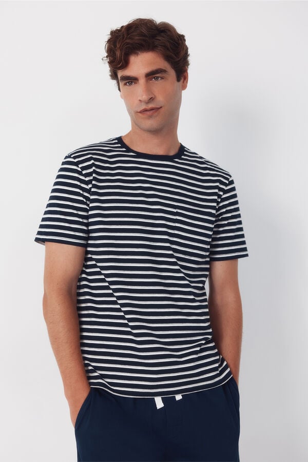 Cortefiel Jersey-knit pyjamas set Navy